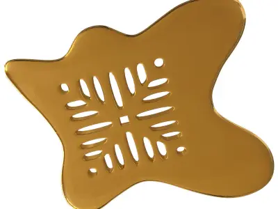 Drain grate  sculpture in the form of spilled gold 3D model