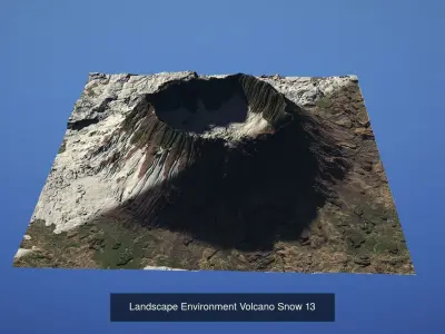 5 Landscape Environment Volcano Snow Volume 03 3D Model Pack
