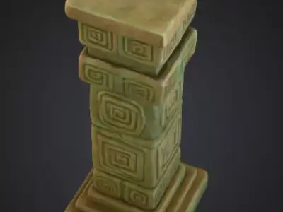 Ancient Stone Pillar Low-poly 3D model