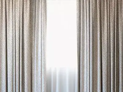 Curtains 75 Curtains with Tulle ROHI Mica 3D model