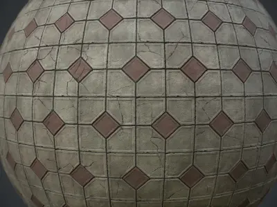 Stone Floor 05 PBR Tile Texture