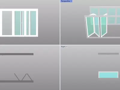 Metal Bifold Doors 3D model