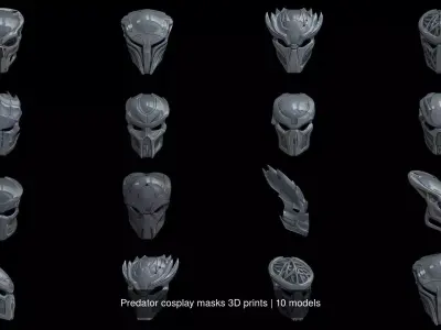 Predator cosplay masks 3D prints 3D Model Pack