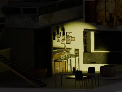 Modern Camping Lantern Game  Archviz Reafy 3D model