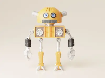 Robot V17 Low-poly 3D model