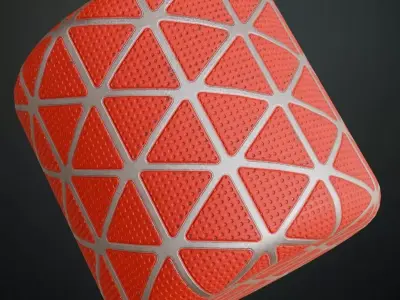 Red Sci-Fi Floor PBR Seamless Texture