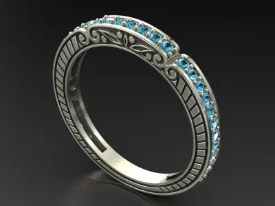 eternity ring diamond 3D print model