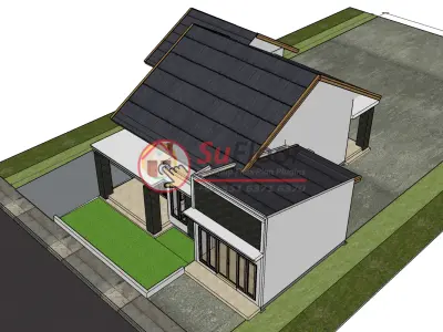 House 15x35m code 465- Sketchup 3D model 3D model 3D model