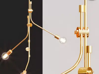 Brass Branch Chandelier 3D model