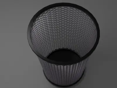Metal Wire Paper Bin Trash Can Free 3D model
