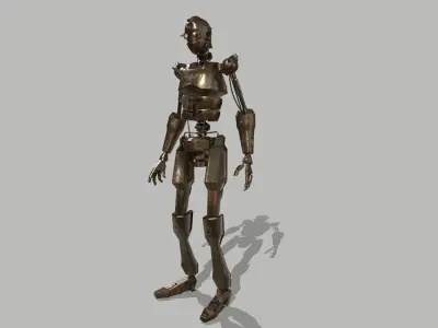 Steampunk Robot Low-poly 3D model purchase