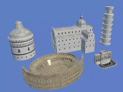 Italy Historical Building Pack Low-poly 3D model