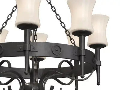 8 Lamp Ceiling Light 3D model