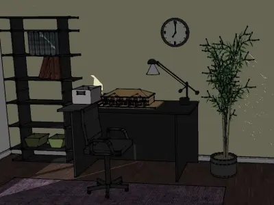 Home Office Low-poly 3D model