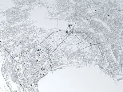 Baku Road Network and Streets 3D model