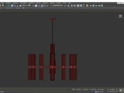 GOLD AND WHITE GLASS CHANDELIER Low-poly 3D model