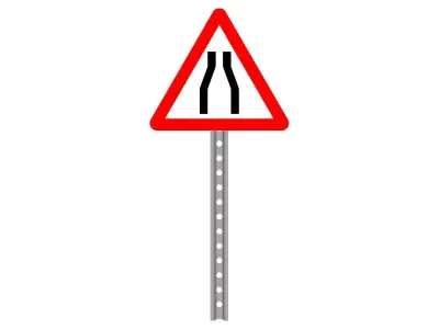 road narrows from both sides 3D model