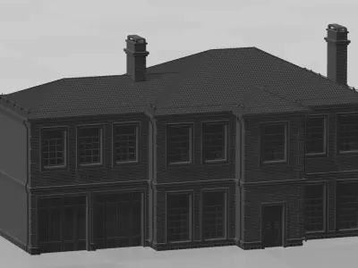 Brick cottage in english style 3D print model