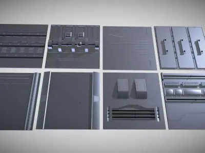 Sci-fi Panel Pack Low-poly 3D model