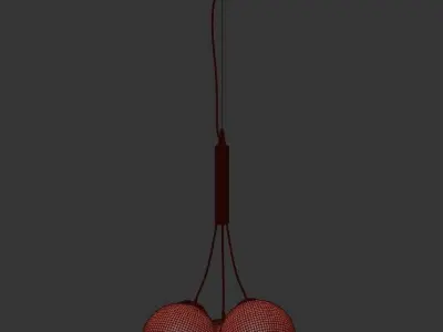 MANDALAY chandelier with three glass globes hanging from it 3D model