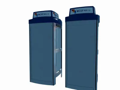 Hong Kong Telephone Booth Low-poly 3D model