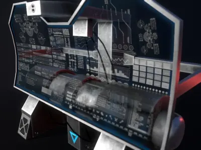 Sci-Fi Console-Computer 7 Low-poly 3D model