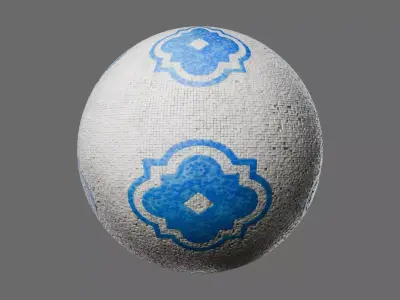 Mosaic Tiles Pattern 5 Seamless PBR Material Texture