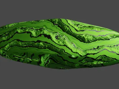 Bread with material looks like cucumber peel  Free low-poly 3D model