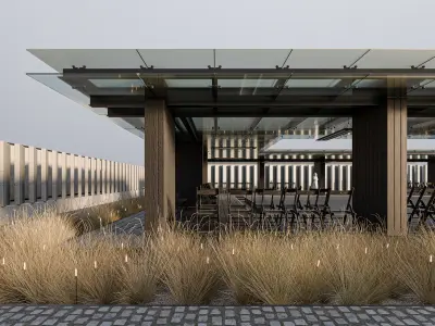 Summer Exhibition Pavilion by Dubyk Low-poly 3D model