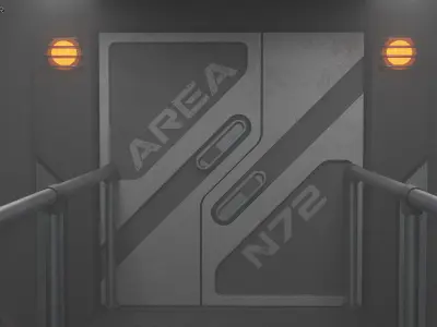 Sci-Fi Corridor 3D model 3