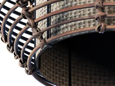 Lamp wicker branch rattan Barrel 3D model