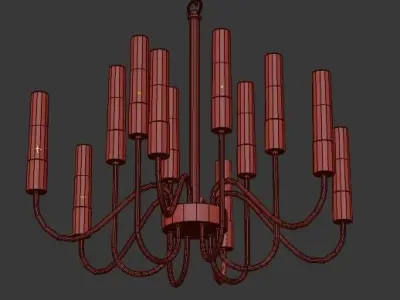 Loft Tube Chandelier 10 3D model