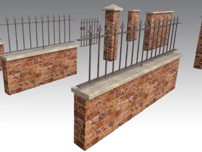 Brick Wall Pack PBR - Modular - Version 2 -  Low-poly 3D model