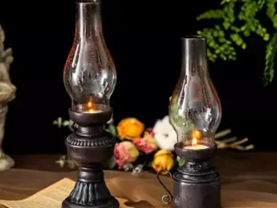 Oil lamp - low and highpoly 3D model