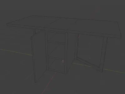 Soviet Table PS1 Style Low-poly 3D model