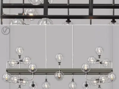 Viaggio chandelier with balls hanging from it 3D model buy