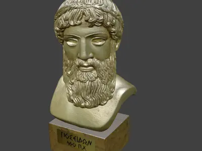 Bust Poseidon Low-poly 3D model