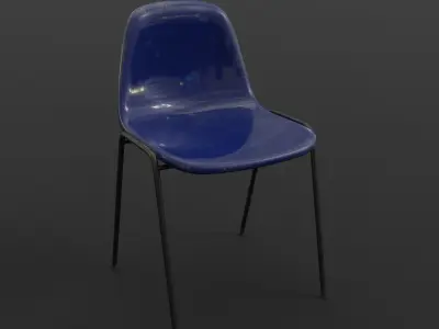 Fiberglass Plastic Chair Low-poly 3D model
