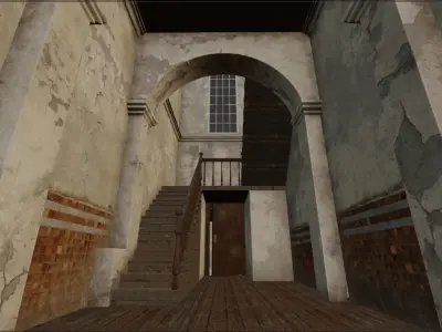 Abandoned house Low-poly 3D model