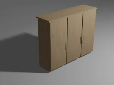 Cabinet wooden wardrobe 3D model