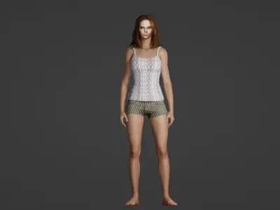 Young beautiful model 3D model