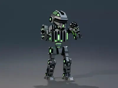Sci-fi Robot X-25-3 low-poly stylized Low-poly 3D model