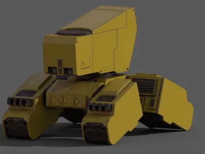 Robot tank Low-poly 3D model