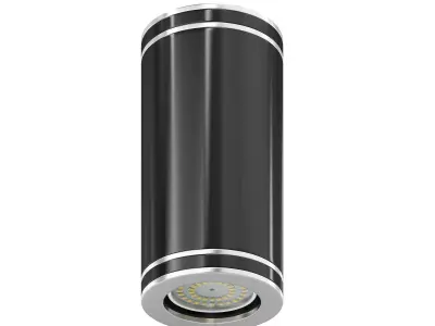 Black Cylindrical Light 3D Model 3D model