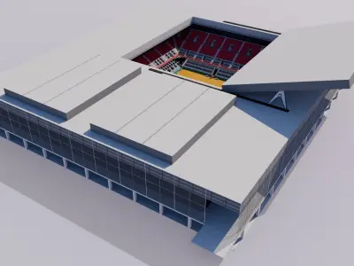 Caja Magica - Madrid Tennis court Low-poly 3D model