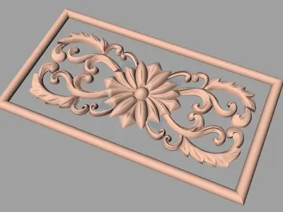 Door flower relief model STL format for CNC carving E490 3D model