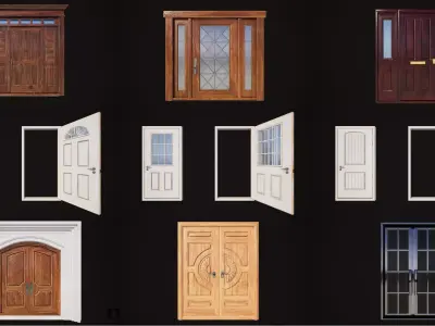 Hinged doors bundle 3D Model Pack