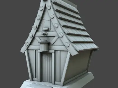 stylized house 3d model pro Low-poly 3D model