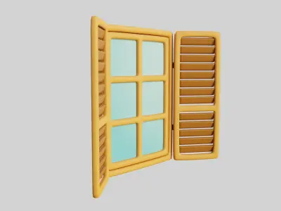 Cartoon Window 18a 3D model