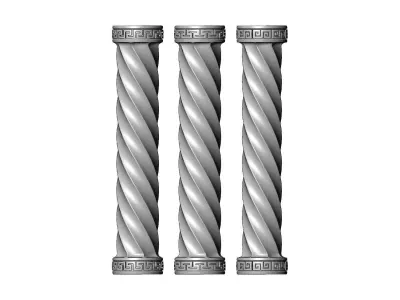 Twisted greek key model making miniature pillar columns 3D print model